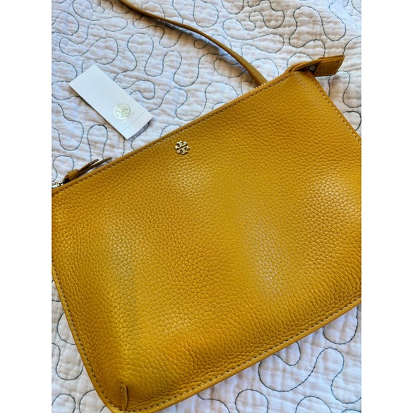 Tory‎ Burch pebbled leather crossbody bag mustard yellow - Picture 3 of 10